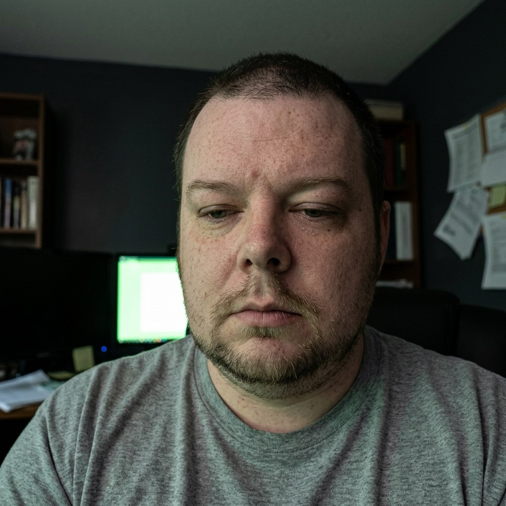 Unhappy Bobby, AI-generated portrait
