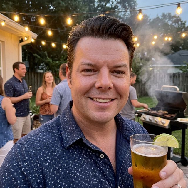 Bobby dating photo, Backyard BBQ, AI-generated