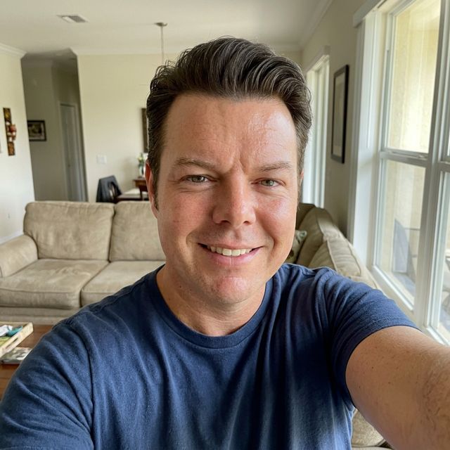 Bobby dating photo, Selfie at home, AI-generated