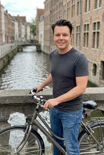 Bobby dating photo, Bike on the bridge, AI-generated