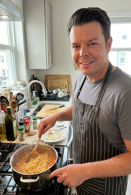 Bobby dating photo, Cooking at home, AI-generated