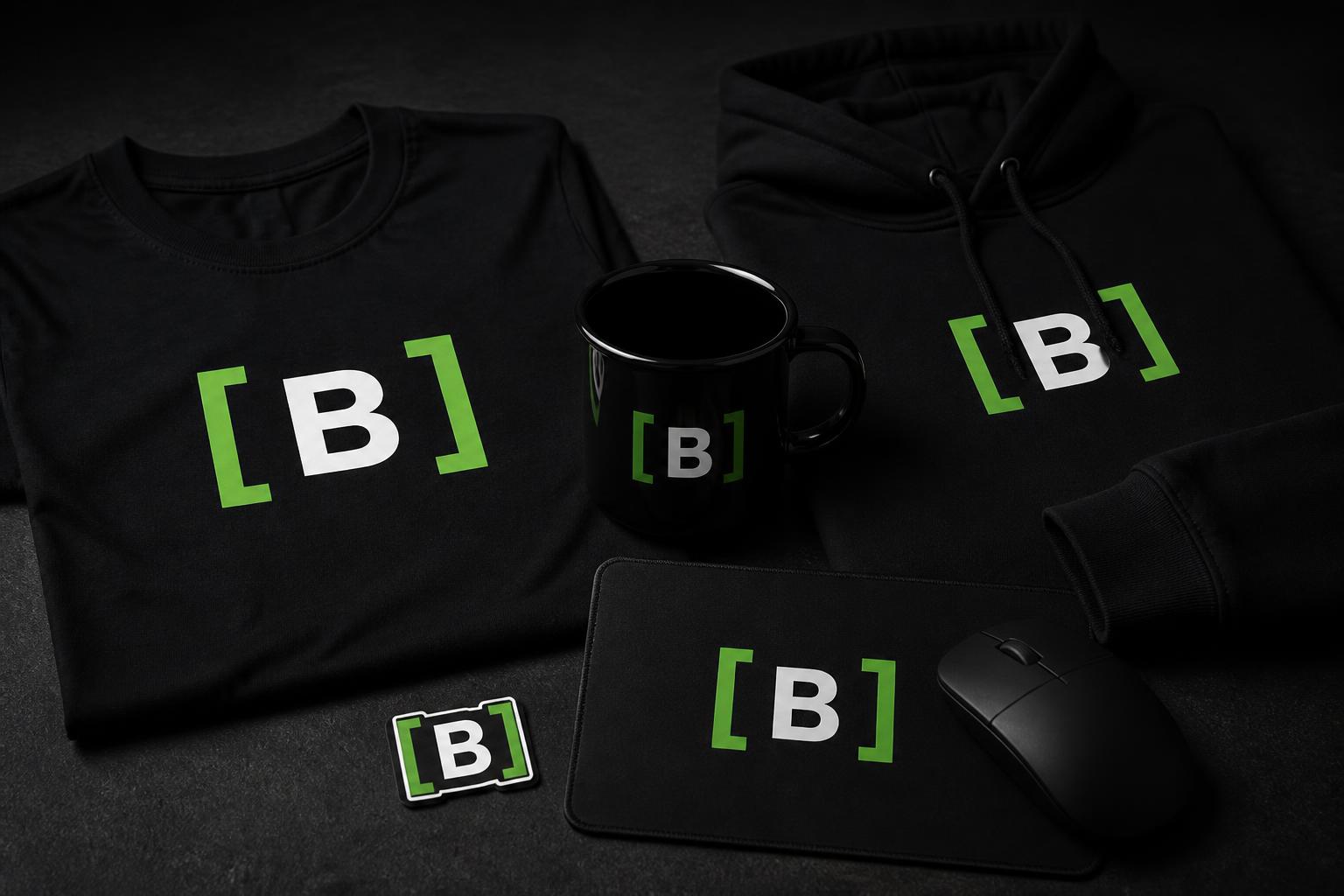Bobby.guru merch range on a dark surface